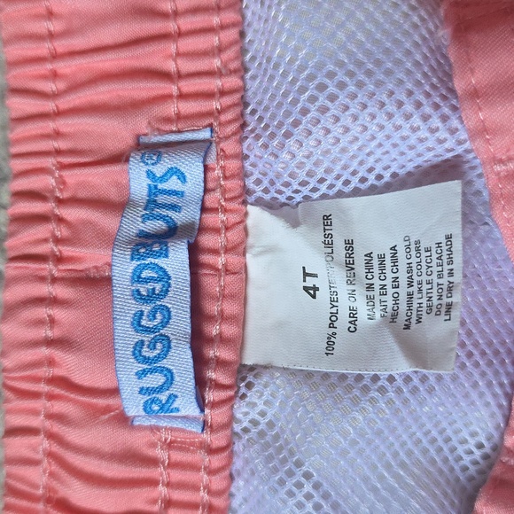 Rugged Butts 4T Striped Swim Trunks Beach Vacation Preppy Tropical Resortwear - Picture 3 of 4